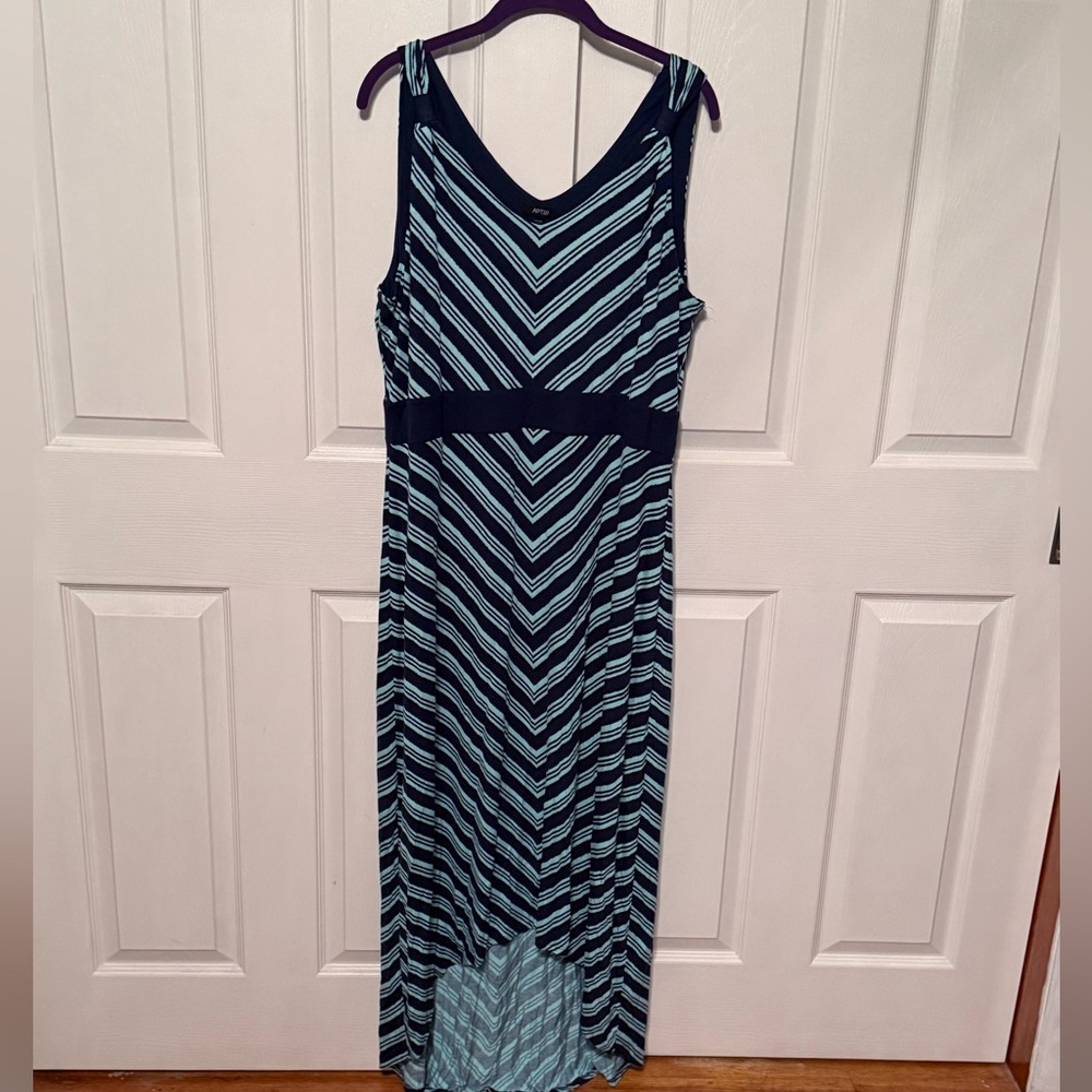 Apt. 9 Navy and Light Blue High Low Dress